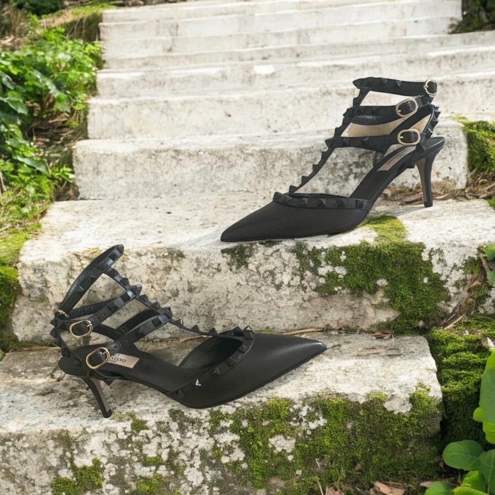 NWOB Valentino Garavani Rockstud Caged Sandal Pumps Size 39 $1190 - Picture 2 of 7